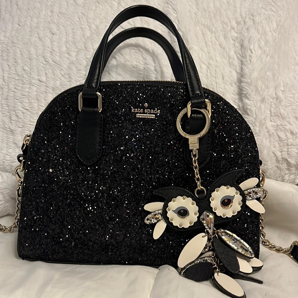 Kate Spade Leather Trimmed Glitter Handle Bag